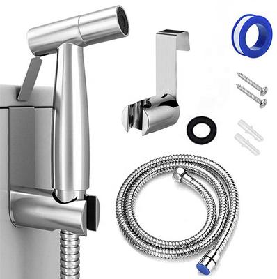 Stainless Steel Bidet Faucet Diaper Sprayer Set With Hose Adjustable Toilet Bidet Modern Bathroom Pressure Sprayer for Bathroom