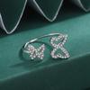 Exquisite Sterling 925 Silver Double Butterfly Couples Ring for Women Bow Anniversary Gift Jewelry Wedding Bride Ring Engagement  Silver Jewelry