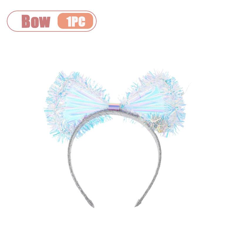 1-20pcs Laser Holographic Glow Headband for Christmas Halloween Party Costume Decoration Accessory Home Celebration