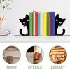 2Pcs Black Cat Bookends for Shelves Cute Metal Book Holder for Desk Heavy Duty