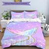 Mermaid Tail Fantasy Print 3Pcs Bedding Setduvet Cover With 2 Bedropillowcase Home Birthday Gift