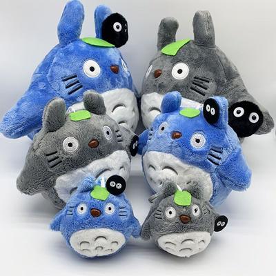 Niedliche Kawaii Katze Plüsch Blau Mein Nachbar Totoro Anime Charakter Puppe Plüsch Katze Lotusblatt Spielzeug Kinderspielzeug Geburtstags-Weihnachtsgeschenk
