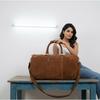 Personalized Cowhide Leather Duffel Bag: Weekender Travel Bag
