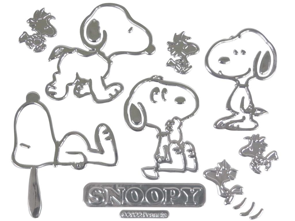 Meiho SN210 Snoopy Woodstock Emblem Sticker Large Silver
