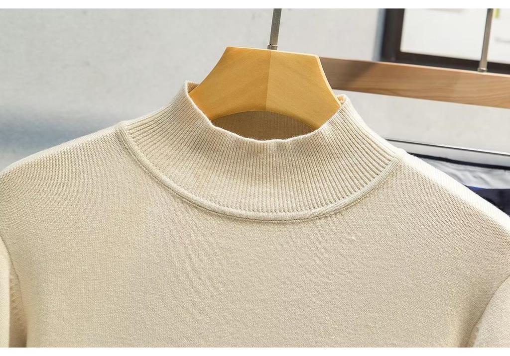 2022 Men's Slim Fit High Neck Wool Sweater - Autumn/Winter Casual Long Sleeve Base Layer