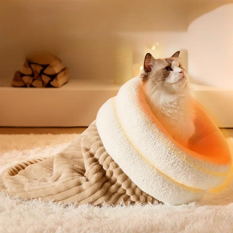 Cat Warm Sleeping Bag Cat Sleeping Bedding Sleeping Bag Cat Dog Pets Warm Bed Warm Comfortable Secure Dog House Pet Supplies