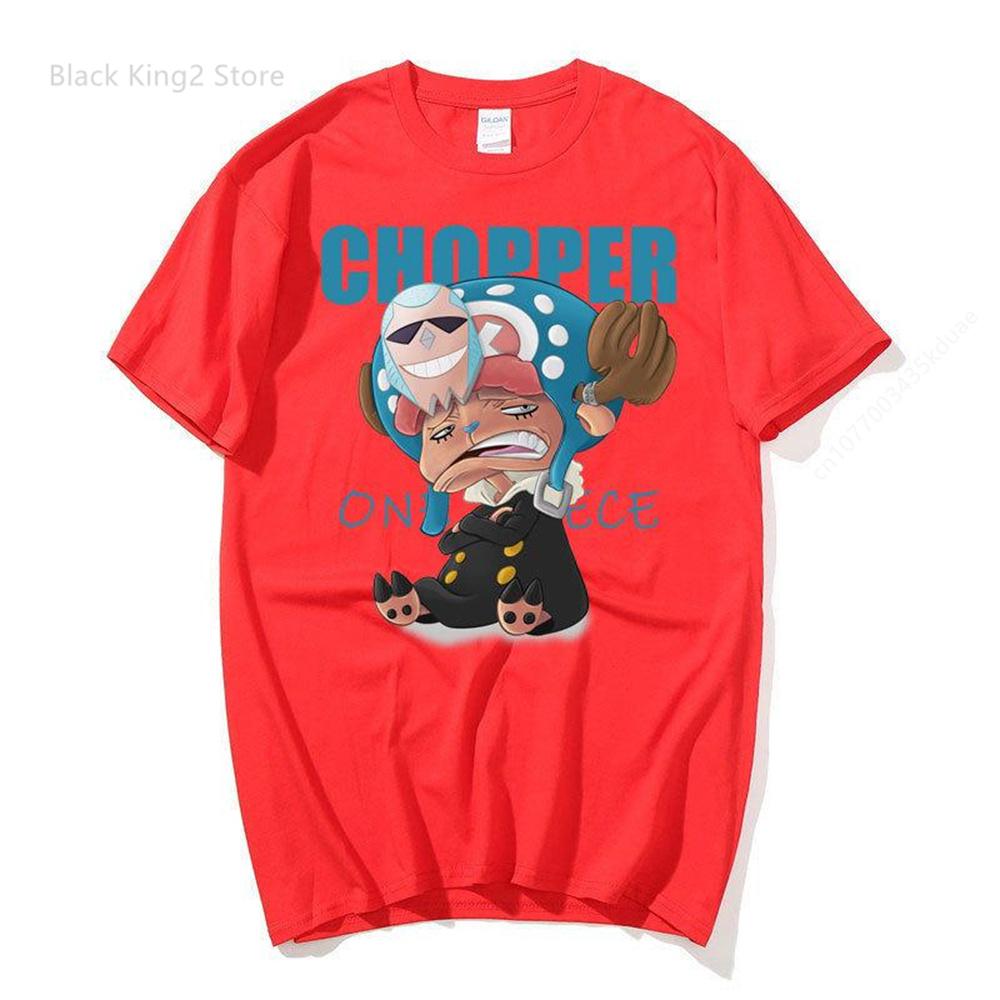 Anime-Muster T-Shirt Chopper Manga Kawaii Herren T-Shirt Japanischer Anime-Druck Baumwolle Kurzarm T-Shirts Herren Damen