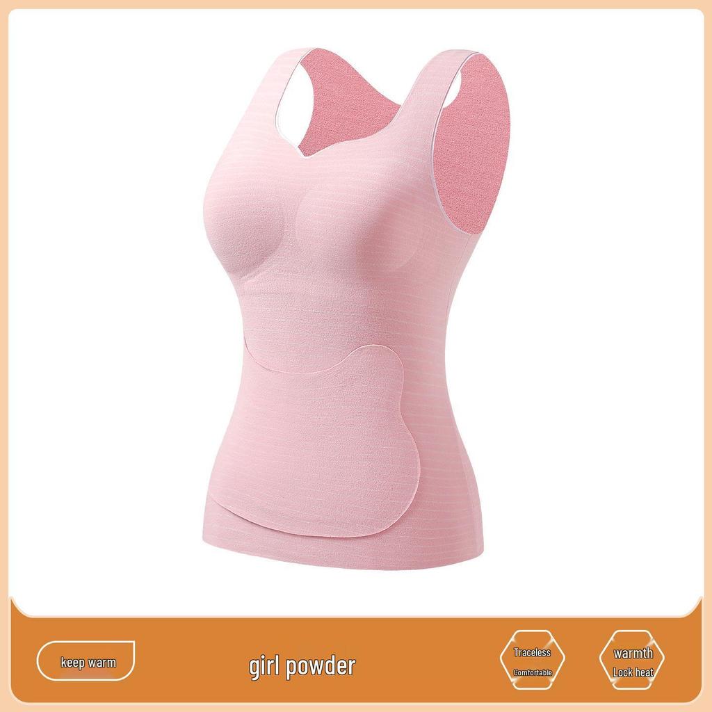 Damen Thermoweste mit Plus Samt - Warme Seiden-Basisschicht mit Brustpolster für Teenager