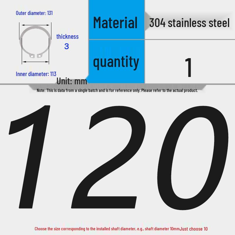 304 Stainless Steel Snap Ring for 3-200 Bearing