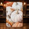 2D Flat, [2D Flat Printing] 1pc Autumn Pumpkin and Maple Leaf Pattern Aluminum Sign, Creates a Warm Harvest Atmosphere, High-Quality Aluminum Material