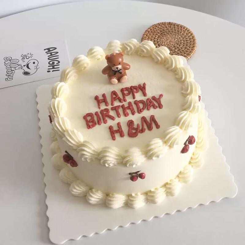 Red Cartoon Bear Birthday Cake Candle