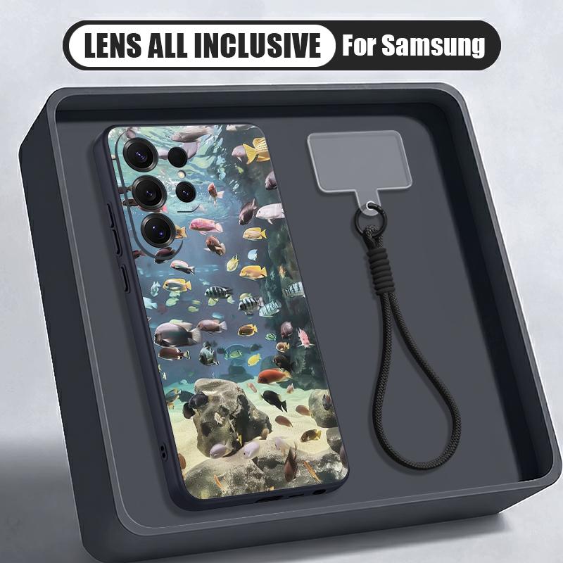 Turtle Fish Print Case For Samsung S26 Ultra S25 FE S24 S24 Plus A57 A37 A17 A56 A36 A16 A55 A35 A15 A54 5G Hybrid Magnetic Matte Cover