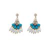 "Haiyu Picking Up Light" Natural Turquoise Tassel Earrings Light Luxury Premium Sense Earrings Retro Ethnic Style Earrings Women