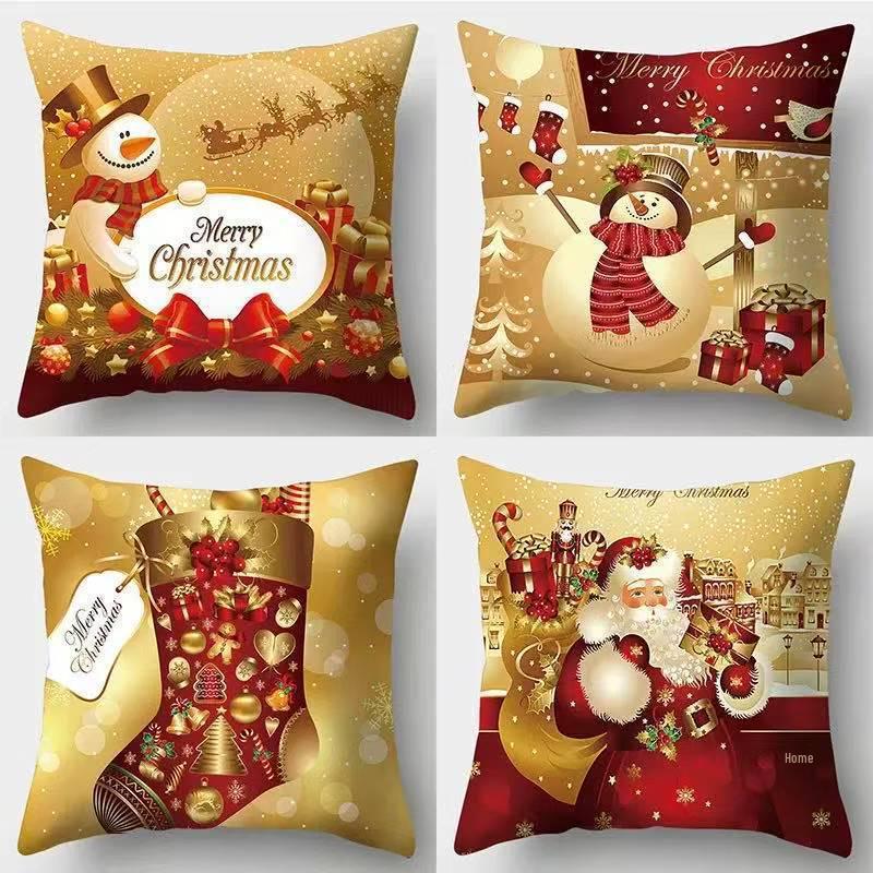 Christmas Linen Pillowcase: Home Sofa Decor & Car Lumbar Support Cushion Cover