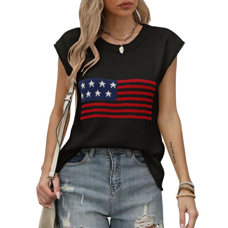 Women's Fall/winter Round Neck Solid Color Knit Short-sleeved Sweater