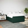 Box Spring Bed with Mattress Dark Green 160 X 200 Cm Velvet