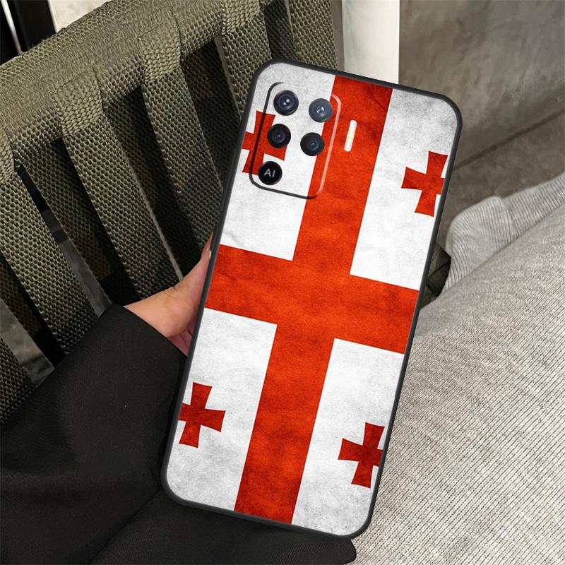 Georgia Flag Case For Oppo A38 A18 A58 A78 A98 A79 A40 A60 A80 A16 A76 A96 A15 A74 A94 A54 A77 A17 Cover