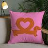 Sausage Dog Dachshund Cute Pillow Case Square DoubleSided Printing Sofa Cushion Cover Pillowcase Bedroom Bedside