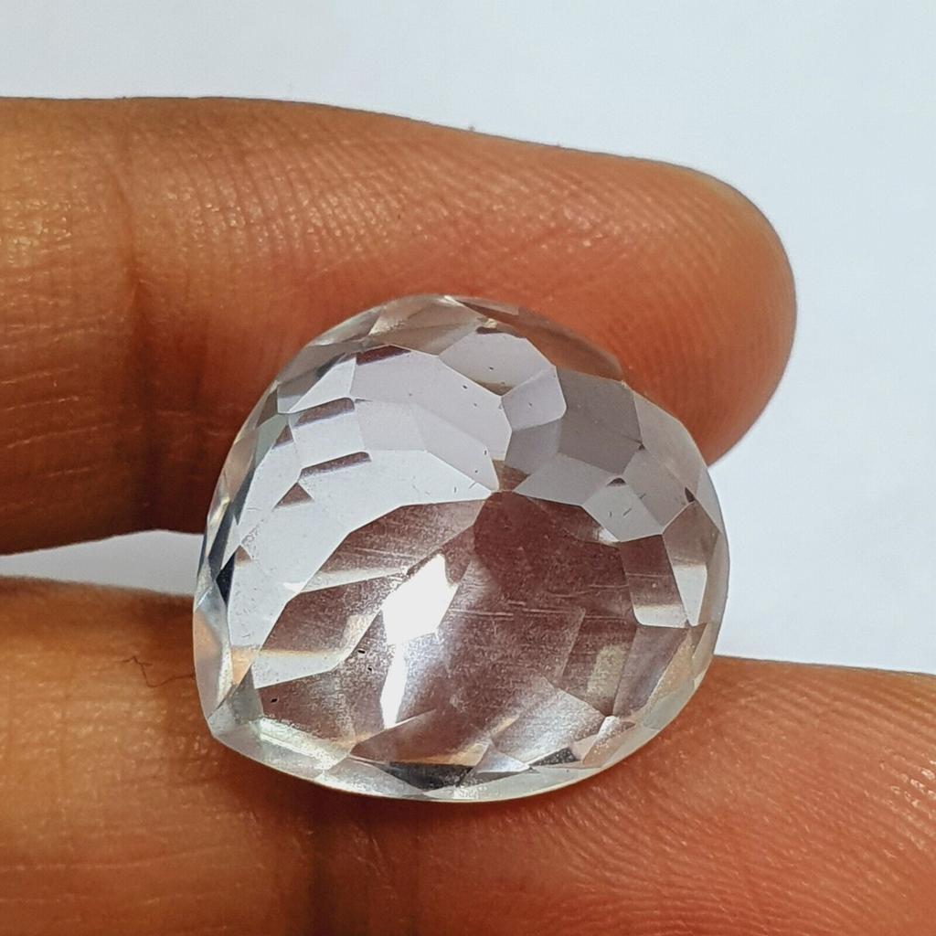 CERTIFIED 21 Ct Natural Ceylon White Sapphire Heart Shape Loose Gemstone Cut h9C33