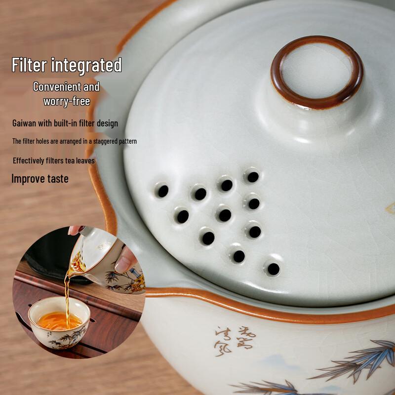 Portable Ceramic & Glass Travel Tea Set