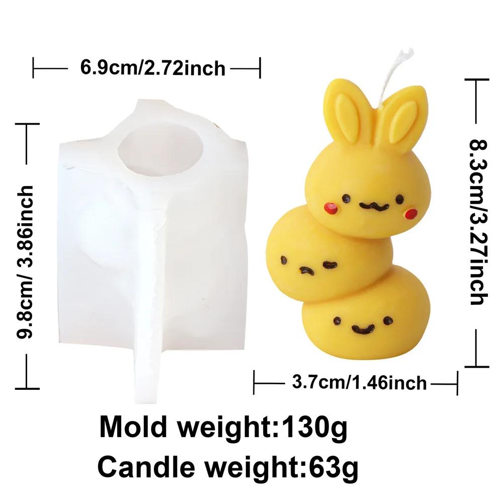 Stapeln Eisform Kaninchen Kerze Silikonformen Cartoon Hase Harzformen Käsekuchenform Gipsherstellungswerkzeug Ostergeschenke