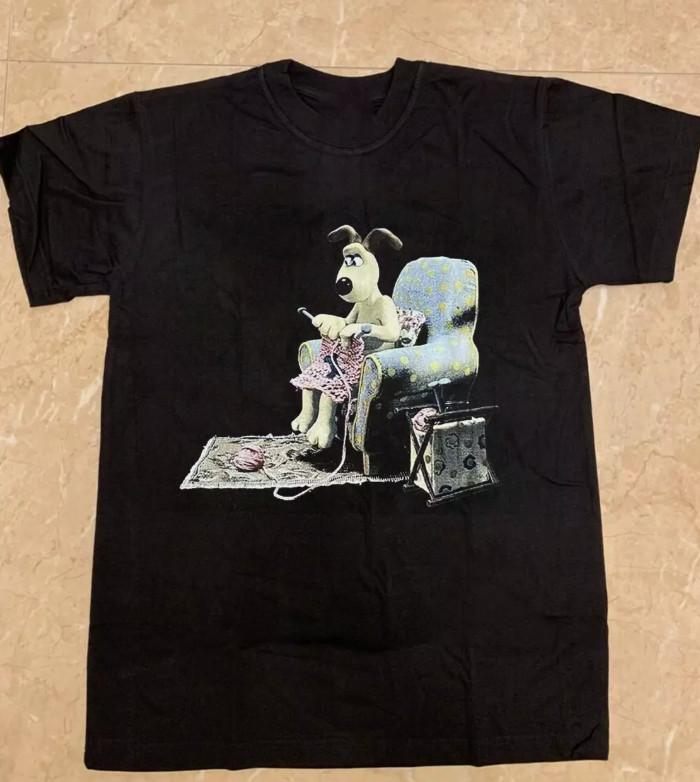 

Уоллес Громит Мультяшная Хлопковая Черная Футболка Унисекс Все Размеры M