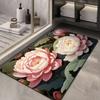 Flower Printing Bathroom Thickening Mat Bath Non-slip Carpets In Wash Basin Bathtub Side Floor Rug Shower Room Doormat Memory Foam 3D Pad