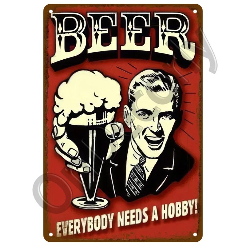 Plechová cedule pro bar, hospodu, klub, pánský doupě, železná kovová cedule, vintage plakát, nástěnná dekorace, malba studeného piva, domácí dekorace