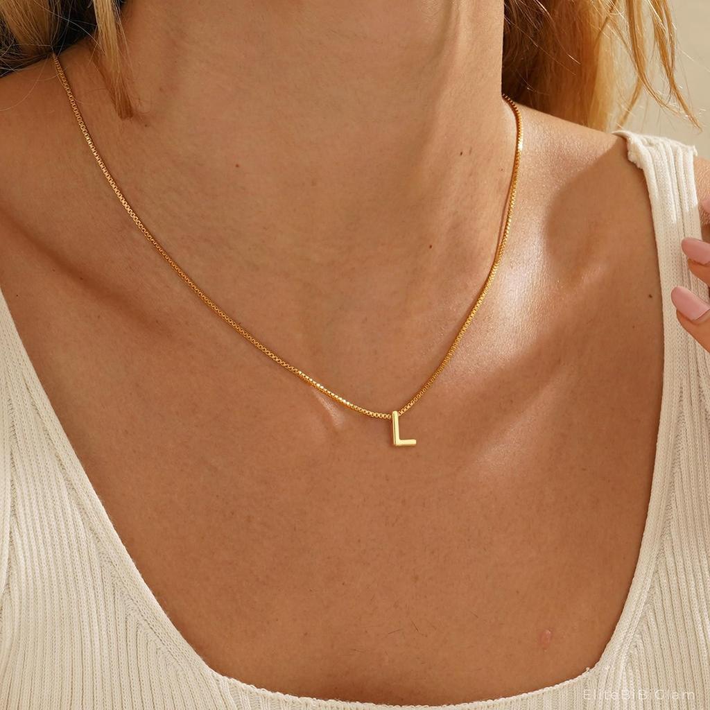 Initial Necklaces for Women Trendy, 14K Gold Plated Dainty A-Z Letter Pendant Necklaces Cute Personalized Name Necklace Non Tarnish Fashion