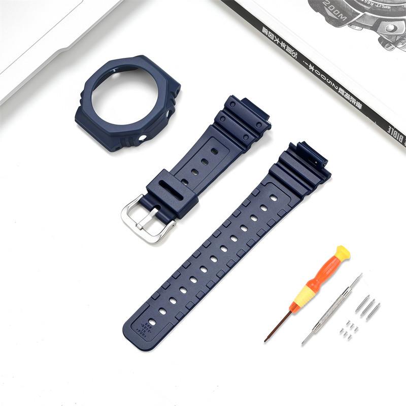 

Для Casio G-SHOCK Octagon Farm Oak GA-2100 TPU Refit прозрачный ремешок для часов корпус силиконовый ремешок для часов ga2100 мужской браслет