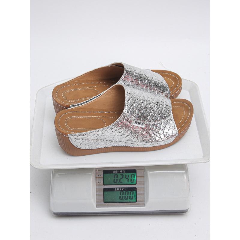 South East Asia New Wedge Heel Slippers Thick Bottom Sandals Casual Lightweight Large Size