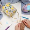 Yarn Storage Bag Storage Bucket Bag Handmade Crochet Bag Wristlet Bag Portable with Built-in Holes Travel-Friendly