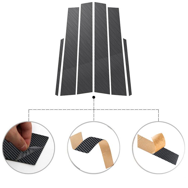 Carbon Fiber Window Door Deal B C Pillar Post Cover Sticker For BMW 3 Series F30 2013-2018