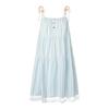 Duanmu purple and blue striped design suspender dress female student summer new seaside vacation dress