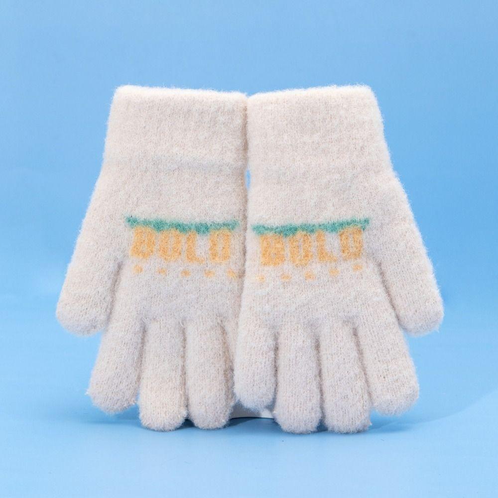 5-10 Jahre Elastische Vollfinger-Fäustlinge Verdicken Samt Warme Fäustlinge Winter Kinder Babyhandschuhe
