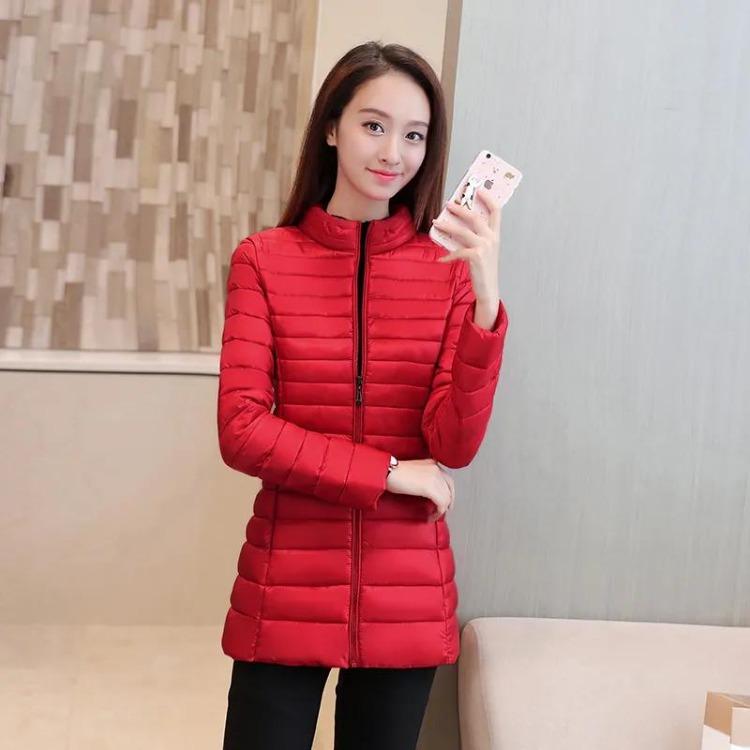 Women Slim Coat Casual Jacket Cotton Parkas Medium-Long Autumn Winter Basic Female Jackets