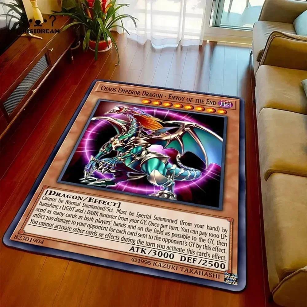 Yu-Gi-Oh Blauer Weißer Drache Anime Rutschfester Teppich Cartoon Bodenmatte für Wohnzimmer Schlafzimmer Dekorativer Bereichsteppich Perfektes Geschenk