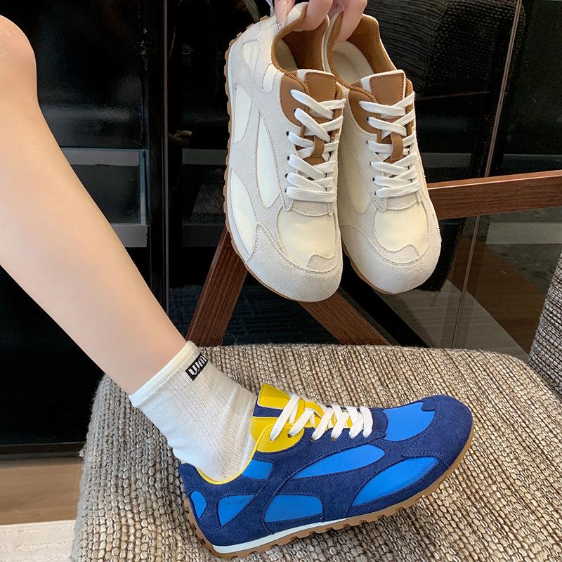 Color Matching Soft Sole 2025 Spring and Summer Versatile Forrest Gump Shoes Women's Training Shoes Casual Shoes Soft Leather New Breathable Sports