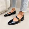 2025 New Buckle Strap Women’s Low Heel Pumps Square Toe Elegant Dress Comfortable Classic Plus Size Shallow Office Shoes
