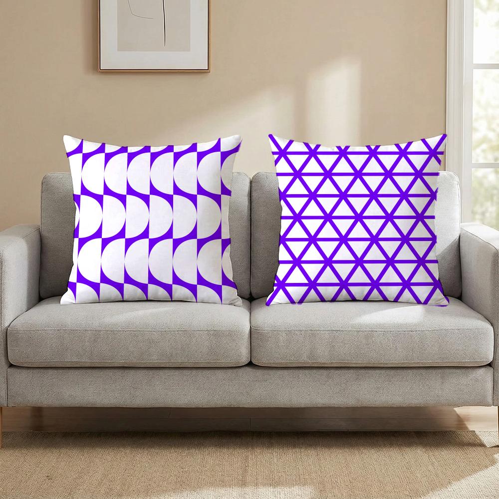 Soft purple lines Cushion Cover Multi-Scene Pillow Cover for Home & Car - Reversible, Soft & Durable for Daily Use