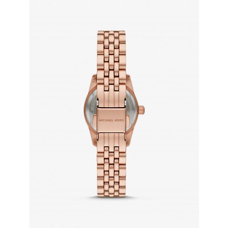 Michael Kors Petite Lexington Pavé Rose Gold-Tone Watch MK4739