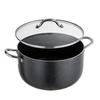 Aluminum Stock Pot, 11.4 L Nonstick Ceramic Coated Pot with Glass Lid, PFOA-Free, PFAS-Free, Compatible with Gas Stoves, Induction Cooktops, Electric