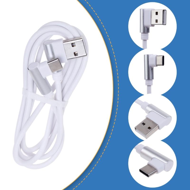USB C auf USB A Steckerkabel 90 Grad rechtwinklig 2M Typ C Schnellladung und Datenübertragung für Smartphones und Tablets