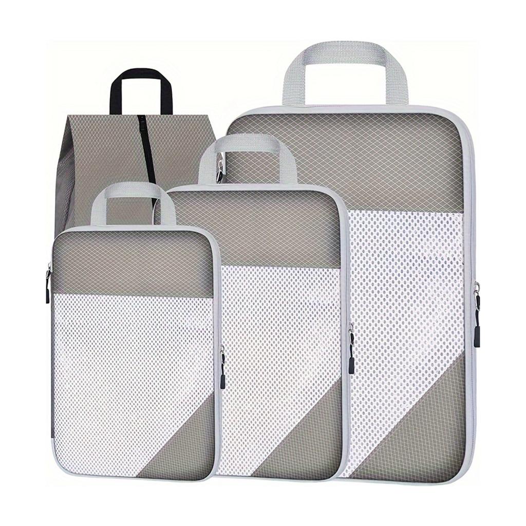 4pcs Travel Luggage Compression Bags, Lightweight Versatile Clothes Organizers, Lightweight Expandable Versatile Dustproof Bags