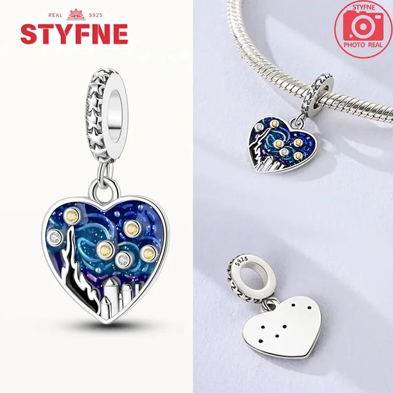 Real Coppercharms Secret Sky Star Charm Heart Beads Fit Original Bracelet For Women High Quality Fine Jewelry Making Gifts