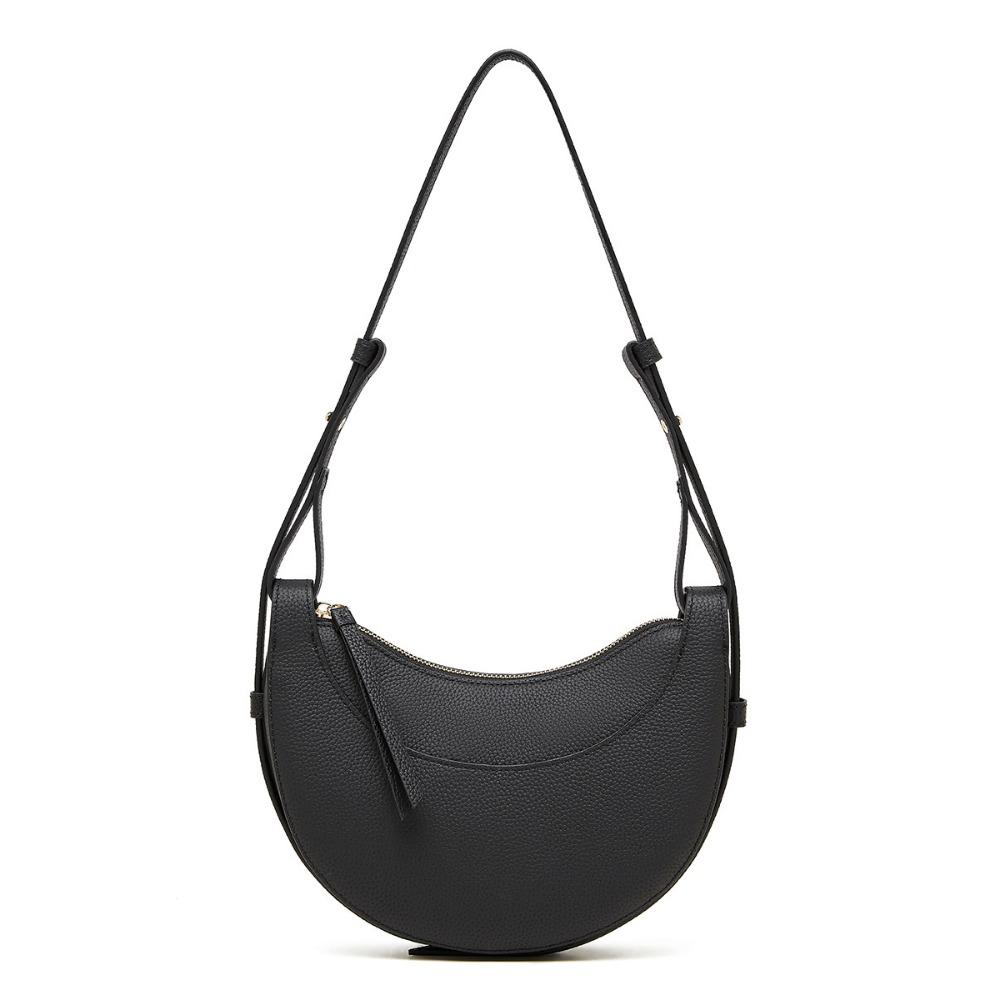 

Кожаная сумка из коровьей шкуры на плечо подмышку Новая сумка-полумесяц чёрный