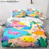 Cartoon Sea Animals Bedding Sets Soft Polyester Kids Boys Bed Linen Queen King Full Single Size Dinosaur Duvet Cover Sets Gifts