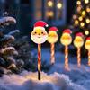 Weather Resistant Christmas Yard Decor 5Pcs Solar Stake Light, Waterproof LED Garden Lamp with Festive for Holidays Snowman Santa Claus Design,