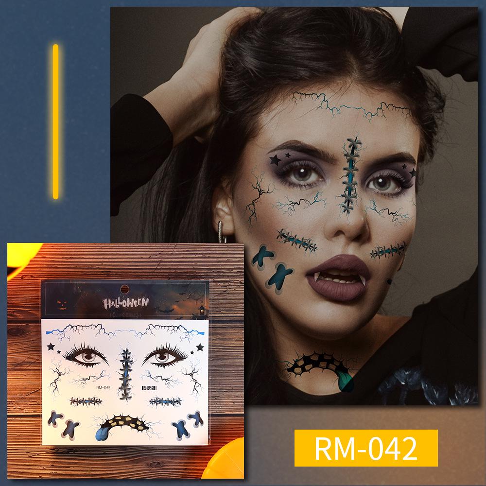 Realistic Halloween Scar Face Tattoo Stickers - Waterproof Makeup Terror Stickers