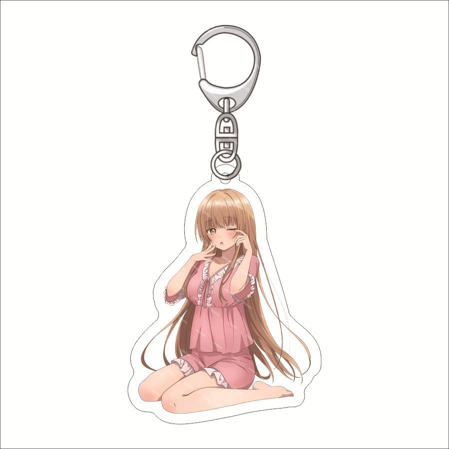 

6cm Anime The Angel Next Door Spoils Me Rotten Acrylic Keychain Backpack Cute Pendant Charm Car Key Rings Couple Gift for Friend 6 cm